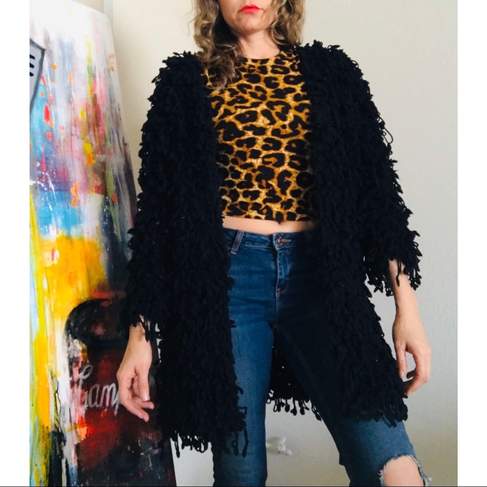 Zara black kool coat size M.